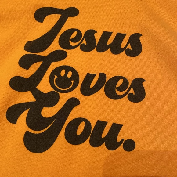 Jesus Loves You Yellow Gold Hoodie - Picture 4 of 5
